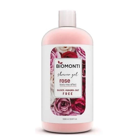 شامپو بدن بیومونتی Biomonti مدل Rose Oil حجم 1000 میل اصل و اورجینال