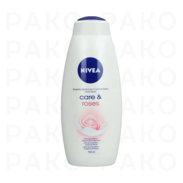 شامپو بدن نیوا مدل Care & Roses حاوی شیر بادام با رایحه گل رز 750 میل