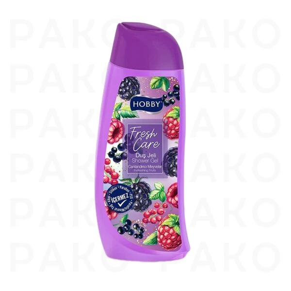 شامپو بدن هوبی مدل Fresh Care با عصاره میوه‌های قرمز hobby