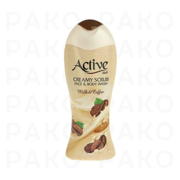 شامپو بدن و صورت کرمی با رایحه شیر و قهوه اکتیو active