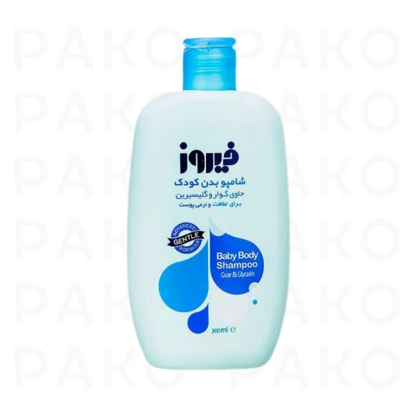 شامپو بدن کودک فیروز حاوی گوار و گلیسیرین آبی 450 میلی لیتر firooz