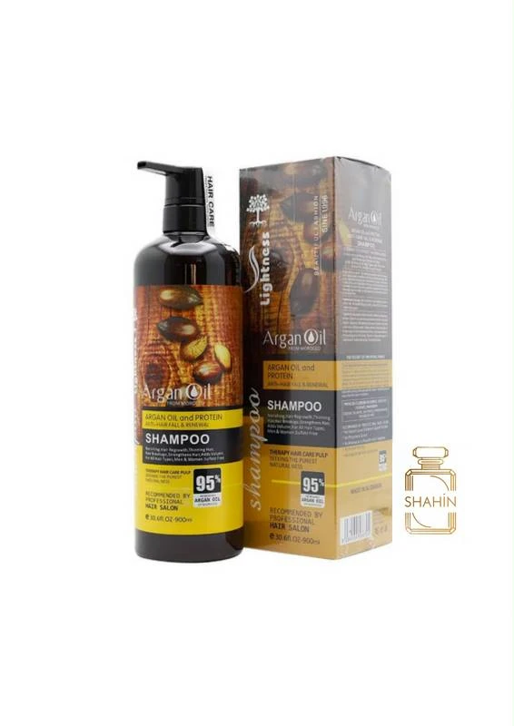 شامپو بدون سولفات حاوی روغن آرگان لایتنس اصل Lightness Sulfate Free Shampoo 900ML