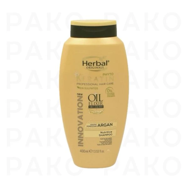 شامپو بدون سولفات هربال سری Phyto Keratin مدل Argan Oil حجم 400 میل