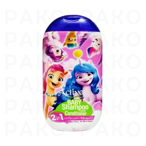 شامپو بچه 2 در 1 حاوی نرم کننده اکتیو مدل تک شاخ 280 گرم active