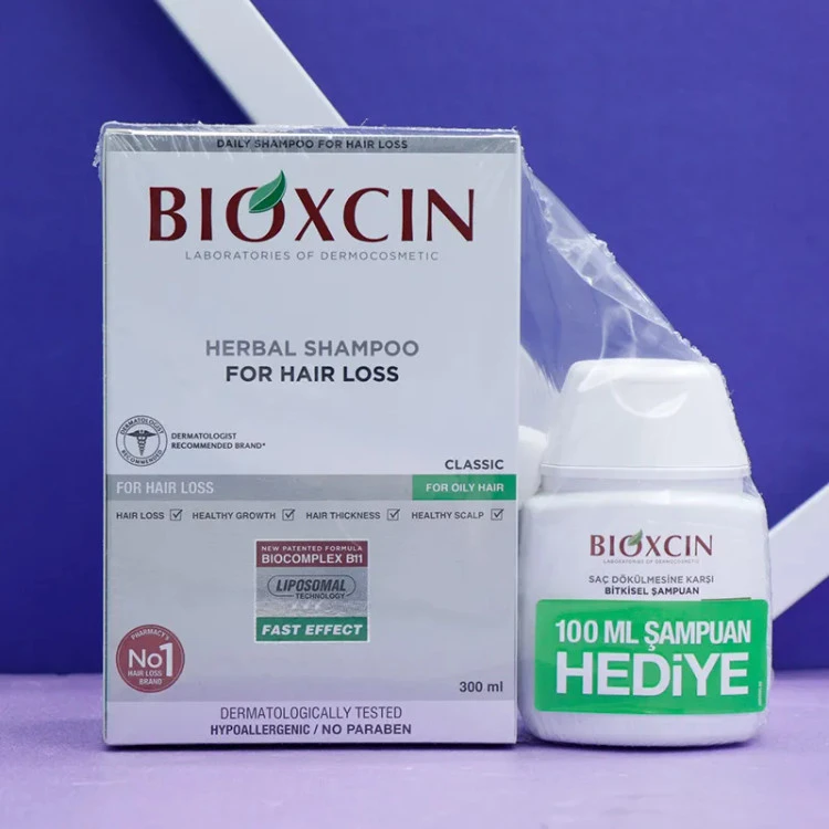 شامپو بیوکسین BIOXCIN سفید ضد ریزش اشانتیون دار 300 میل 92908