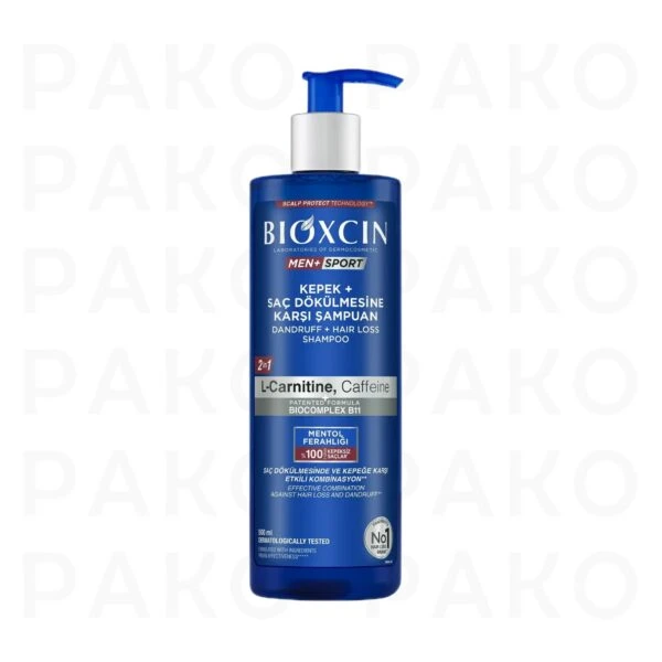 شامپو بیوکسین ضد شوره و ضد ریزش مردانه دارای کافئین و ال کارنیتین 500 میل bioxcin