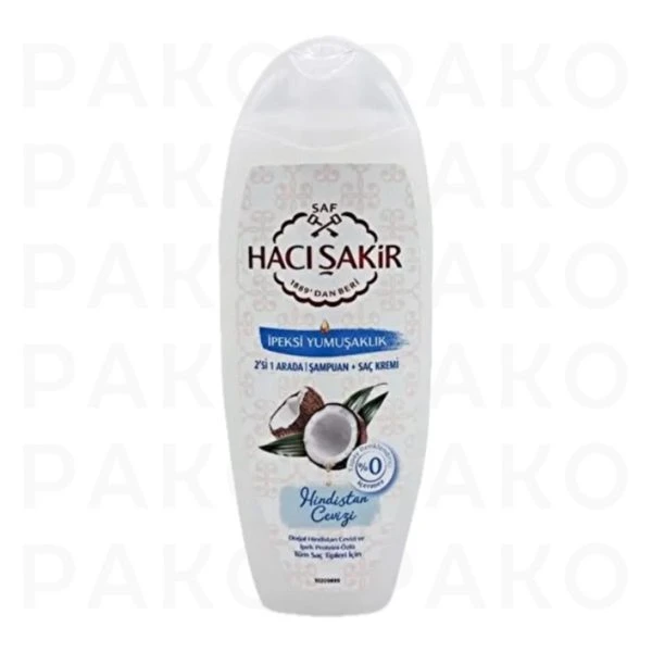 شامپو تغذیه کننده 2 در 1 حاجی شاکر حاوی شیر نارگیل مناسب موهای معمولی 500 میل