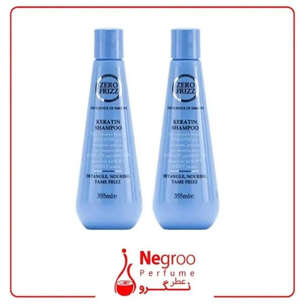 شامپو تقویت کننده مو زیرو فریز مدل keratin حجم 355 میلی لیتر/اورجینال