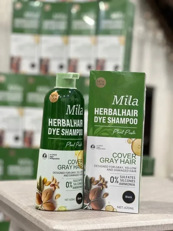 شامپو رنگ میلا HERBAL HAIR DYE SHAMPOO MILA