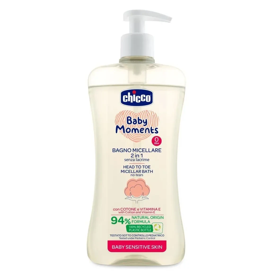 شامپو سر و بدن بچه چیکو Chicco مدل Bagno Micellare حجم 500 میل اصل و اورجینال