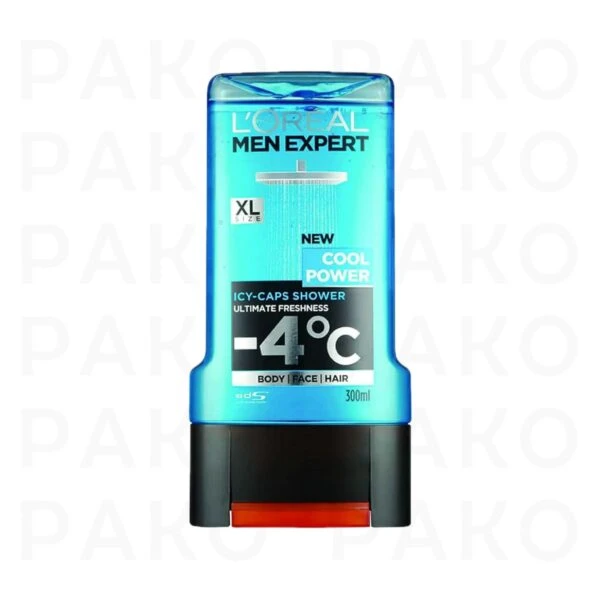 شامپو سر و بدن خنک کننده لورآل سری MEN EXPERT lorealمدل COOL POWER -4 حجم 300 میل
