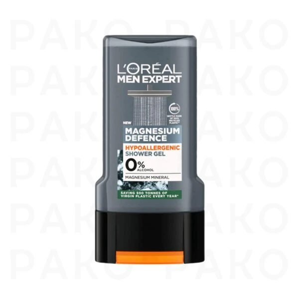 شامپو سر و بدن و صورت مردانه منیزیوم لورآل 300 میل Loreal Magnesium Defense