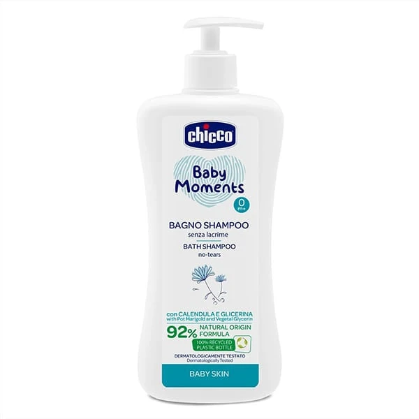 شامپو سر و بدن کودک چیکو ۵۰۰ میل chicco ارگانیک ۹۲درصد