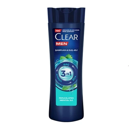 شامپو سر و صورت و بدن کلیر Clear مردانه 3 در 1 حجم 350 میل اصل و اورجینال