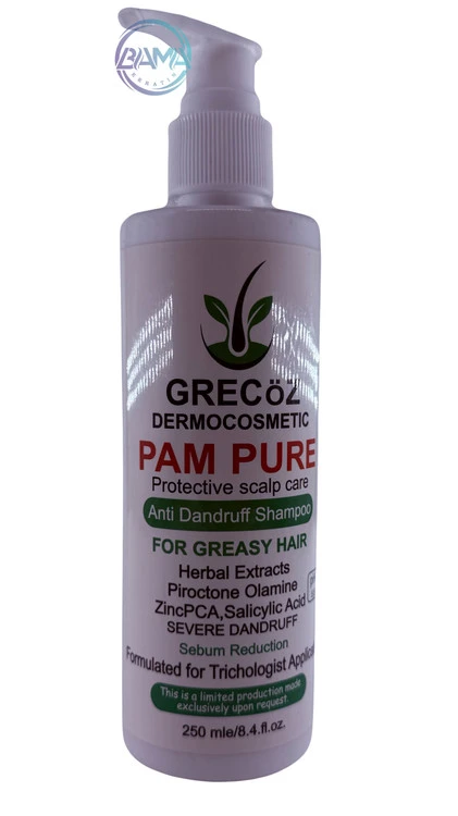 شامپو ضد قارچ و ضد شوره چرب پم پوره روت لایف Greco Pam pure