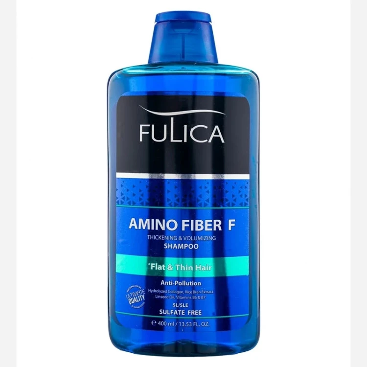 شامپو فولیکا تقویت کننده مو فاقد سولفات حاوی آمینو فیبر Amino Fiber F حجم 400 میل