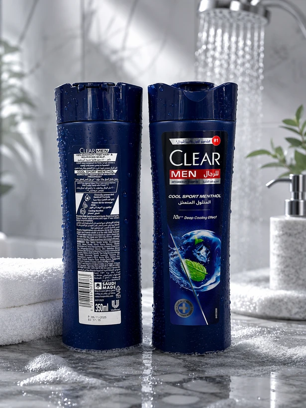 شامپو مردانه کلیر CLEAR اصل عربستان مدل Cool Sport Menthol حجم 350 میلی لیتر