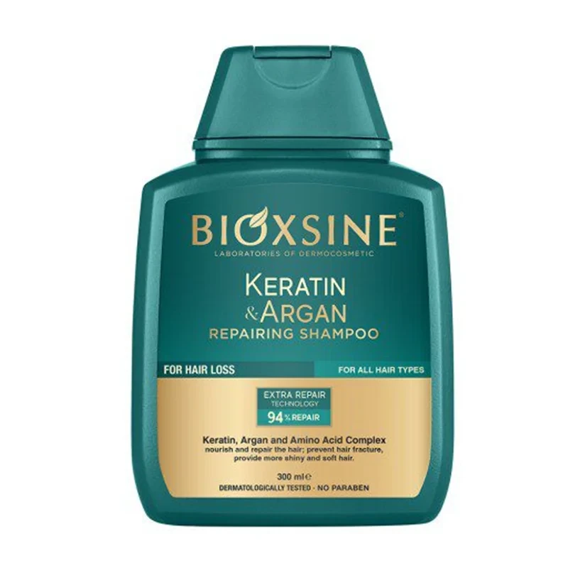 شامپو مناسب برای موهای ضعیف و آسیب دیده BIOXCIN مدل KERATIN & ARGAN