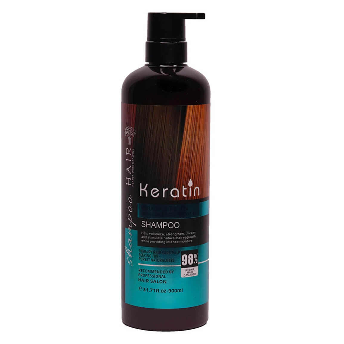 شامپو کراتین مدل hair shampoo keratin 98% حجم 900 میل