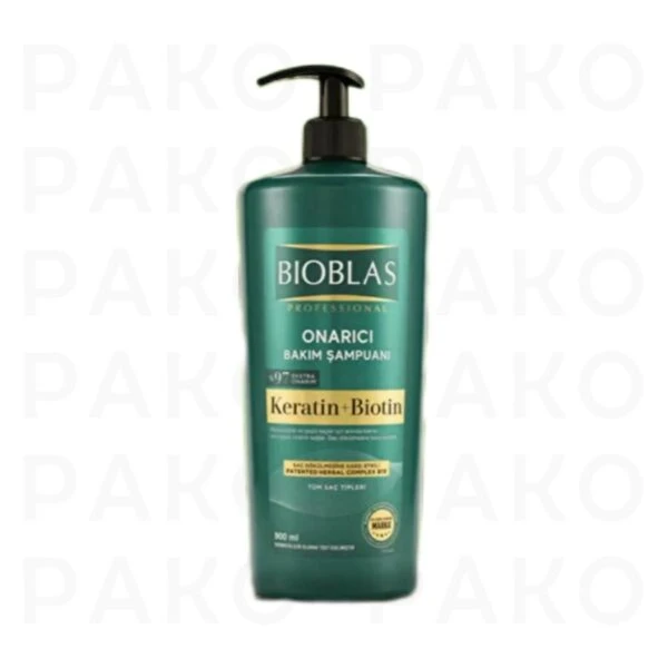 شامپو کراتین و بیوتین بیوبلاس با خاصیت ترمیم کننده ONARICI مناسب انواع مو حجم 900 میل bioblas
