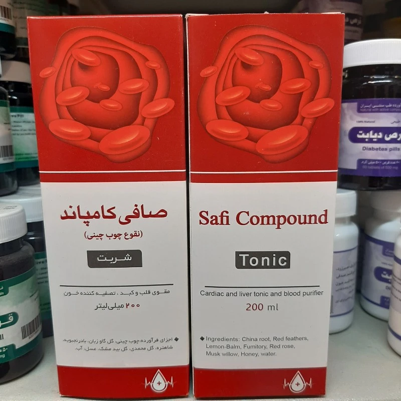 شربت گیاهی صافی کامپاند نیاک ، مقوی قلب و کبد و تصفیه کننده خون