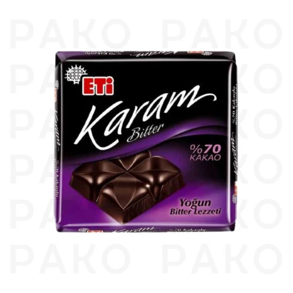 شكلات تلخ 70% اتي كارام ETi karam وزن 60 گرم