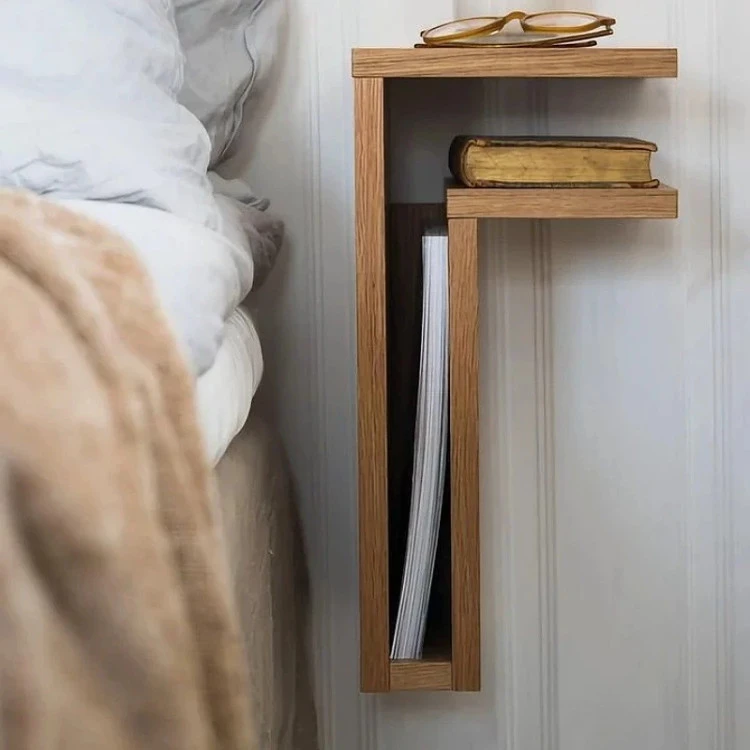 شلف دیواری تمام MDF -کتابخانه مخصوص کنار تخت مدل فنول