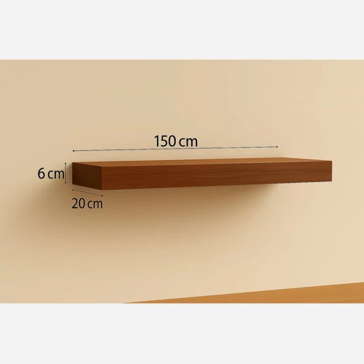 شلف دیواری پایه مخفی 150×20 سانتیمتر (کد H15020)