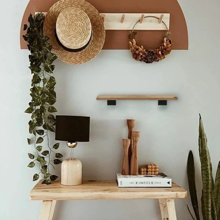 شلف دیواری چوبی ساده تکی دارای رنگبندی
