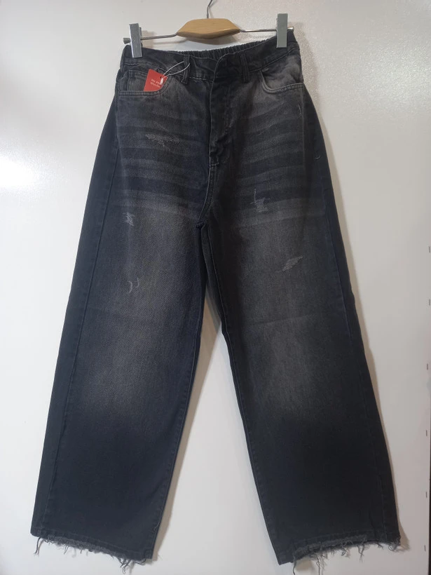 شلوار جین بگ زنانه سایز بزرگ شست سفارشی کد BX1107