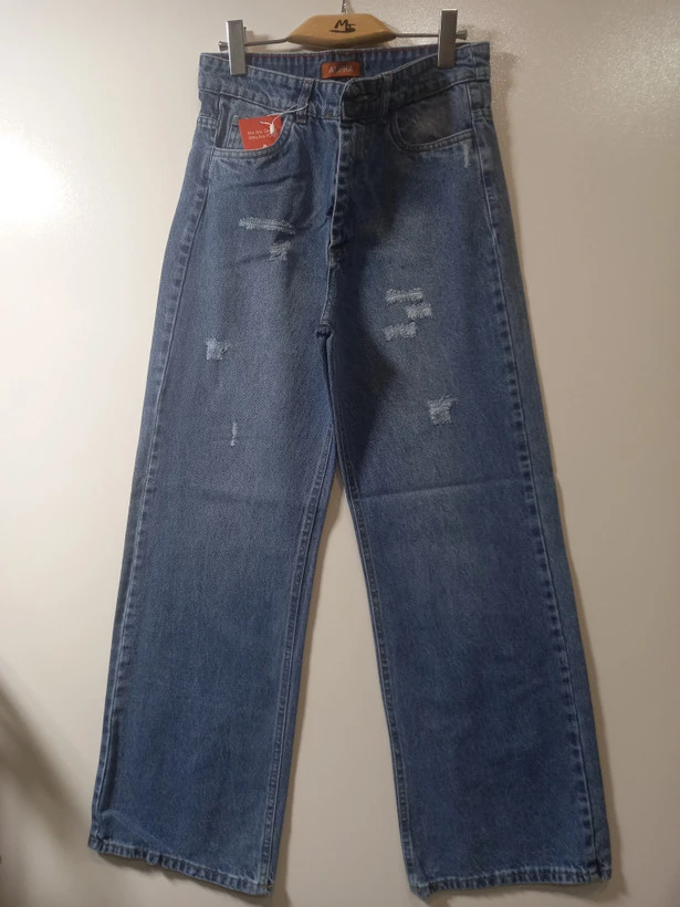 شلوار جین زنانه فلر بگ ( FLARE BAG ) رنگ آبی رویال شست سفارشی کد BFL1282