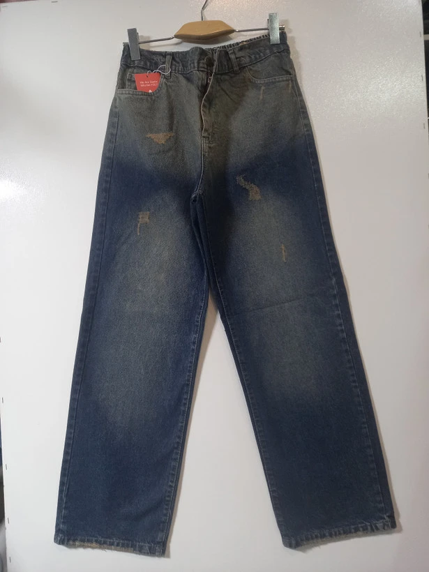 شلوار جین نیم بگ زنانه (استریت) سایز بزرگ شست سفارشی کد NB 897