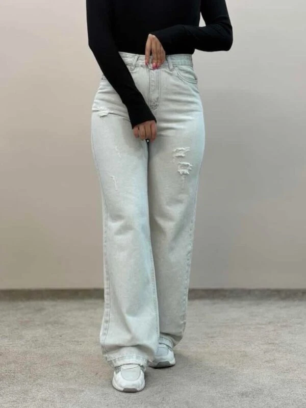 شلوار جین نیمبگ طوسی 5658