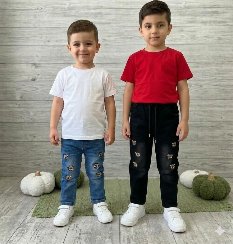 شلوار جین گلدوزی تدی