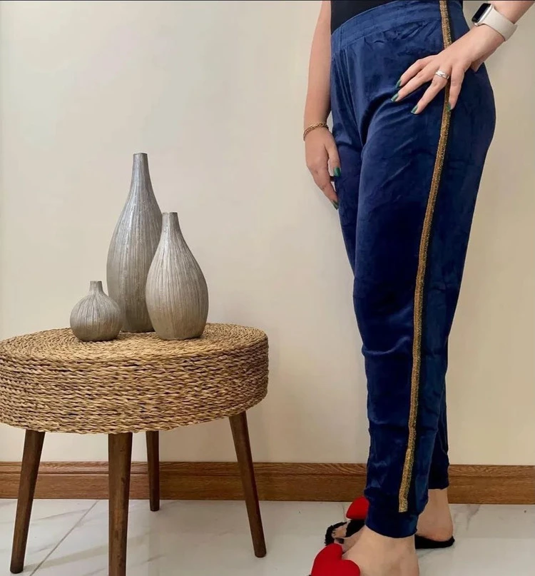 شلوار راحتی مخمل وارداتی بغل نواردار