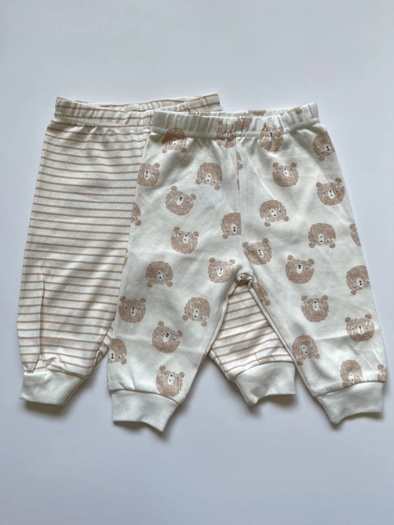 شلوار راحتی نخی بچگانه راه راه کرم برند وارداتی primark