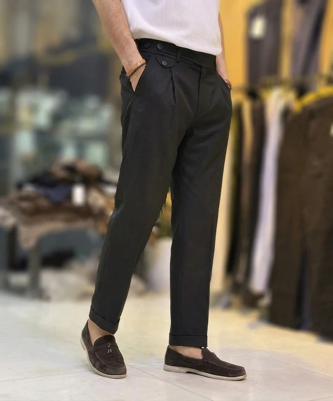 شلوار مام‌استایل مردانه زارا (ZARA) مدل کمر ایتالیایی - دمپا پاکتی