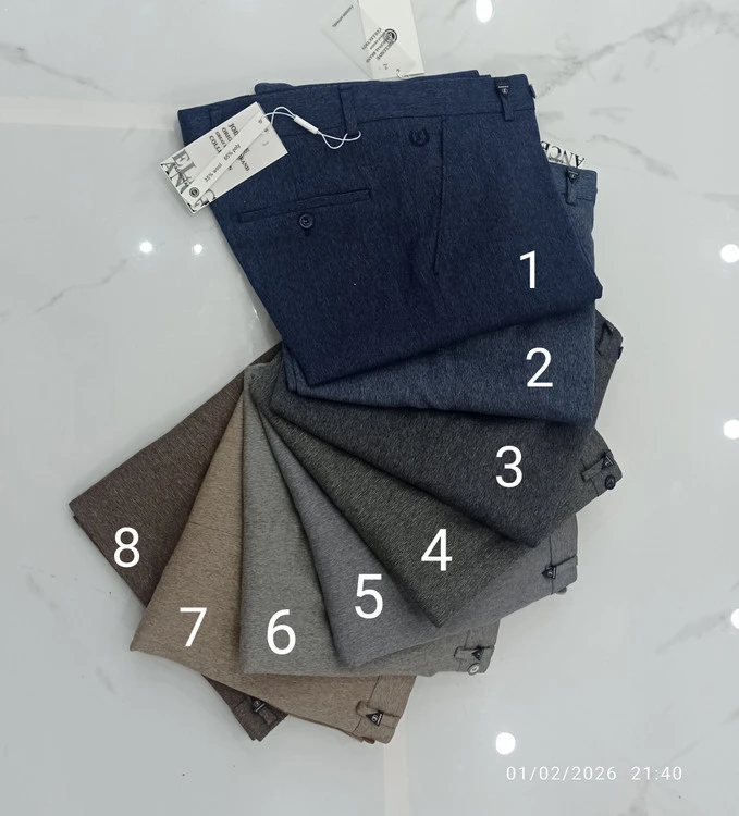 شلوار پارچه‌ای مردانه میله ای راسته
