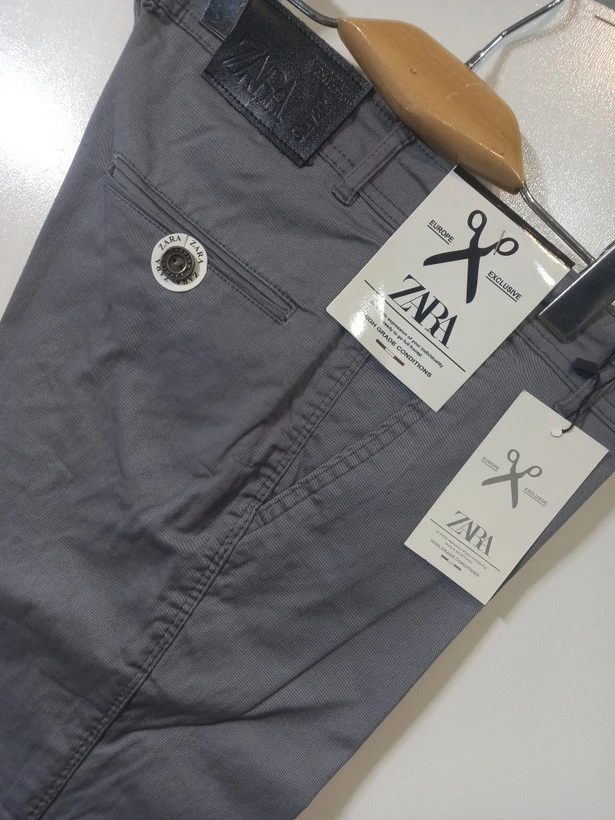 شلوار کتان مردانه راسته کلاسیک زارا (REGULAR ZARA) رنگ طوسی کد KMC003