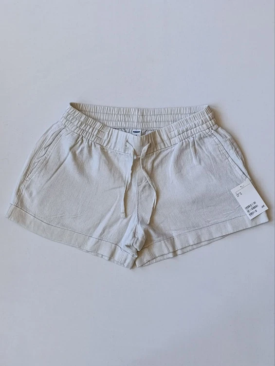 شلوارک لینن زنانه برند OLD NAVY استوک اورجینال رنک سفید