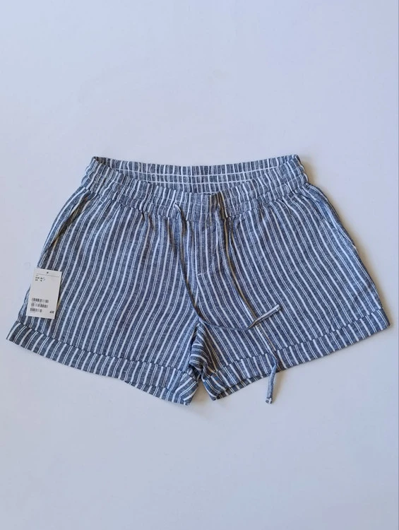شلوارک لینن زنانه برند OLD NAVY استوک طرح راه راه
