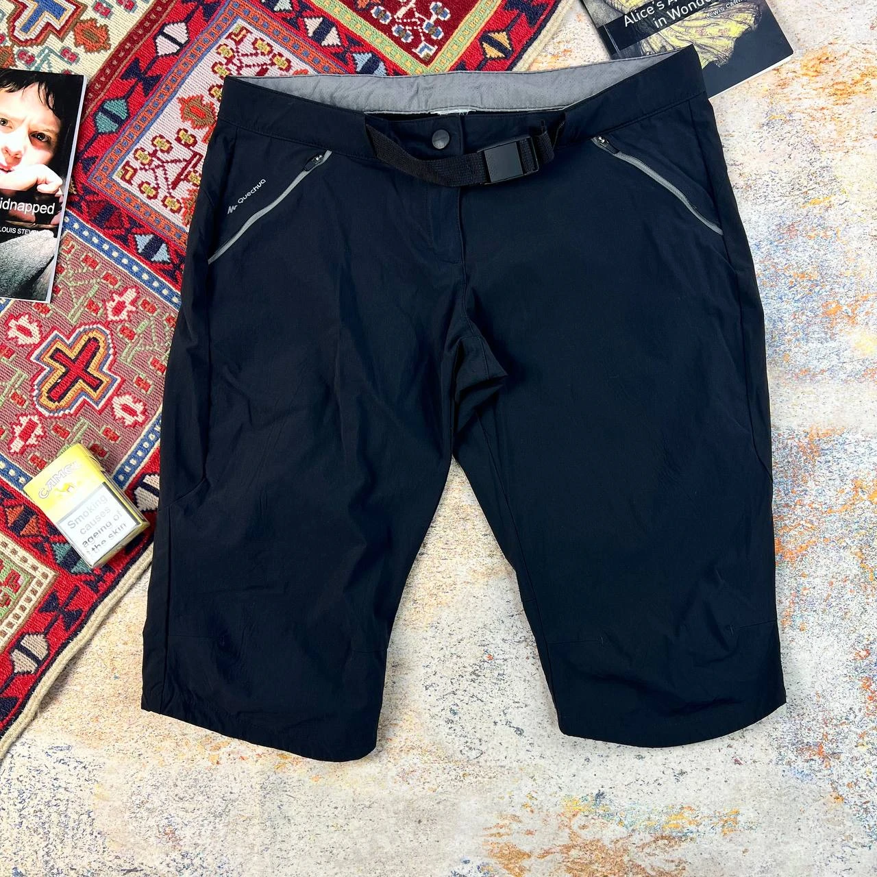 شلوارک کوهنوردی اورجینال مردانه Quechua مشکی- استوک اورجینال- استوک مارکباز
