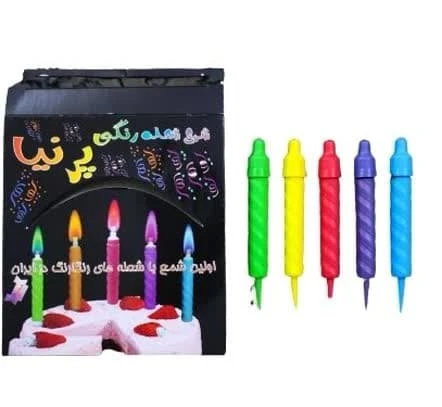 شمع 5 عددی رنگی سوز