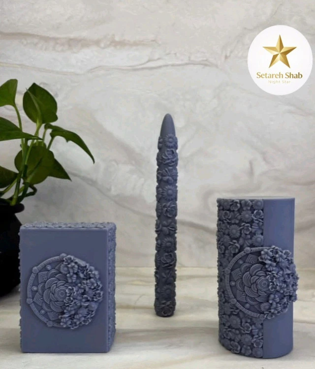 شمع تزئینی مدل کتیبه گل ریز عطری