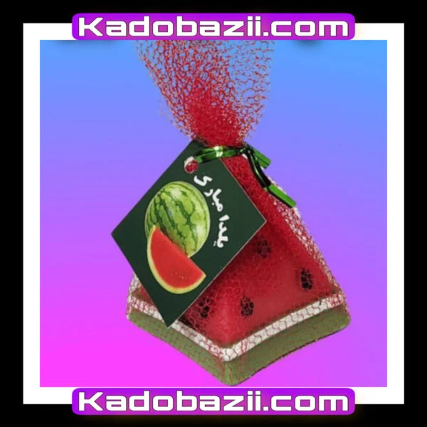 🕯️🍉شمع هندوانه‌ای توری طرح هرمی