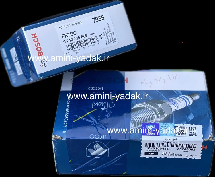 شمع پایه کوتاه تخت پژو ۴۰۵ بوش (کد FR7DC-7955) با لیبل ایساکو| نایاب واقعی