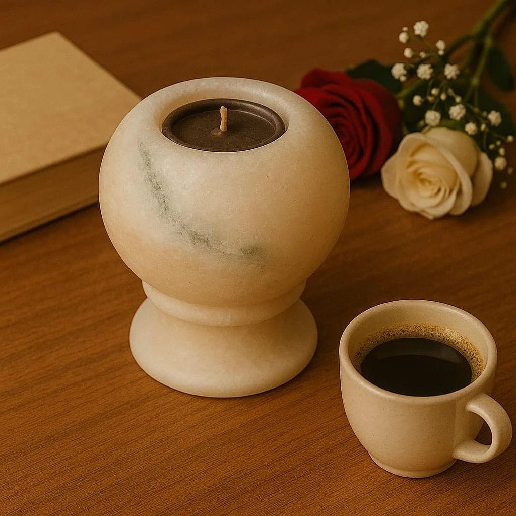 شمعدان سنگ نمک پایه دار sh11