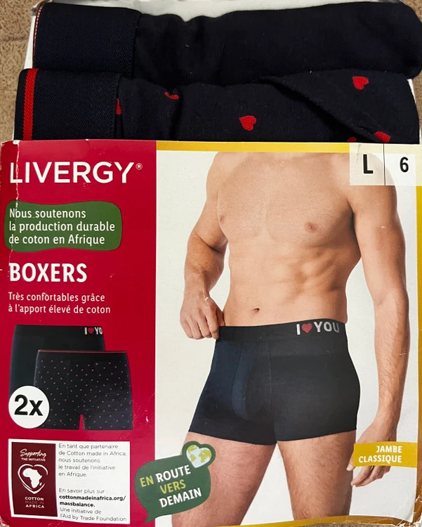 شورت مردانه لیورجی (Boxers) پک ۲ عددی سایز L