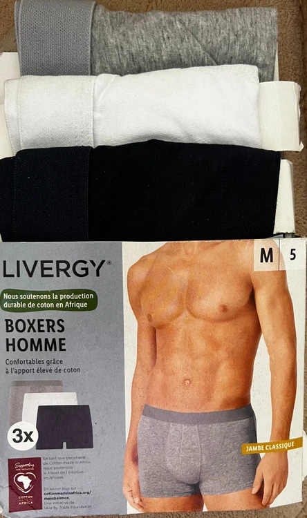 شورت مردانه لیورجی (Boxers) پک ۳ عددی سایز M