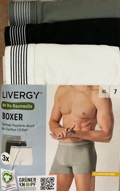 شورت مردانه لیورجی (Boxers) پک ۳ عددی سایز XL
